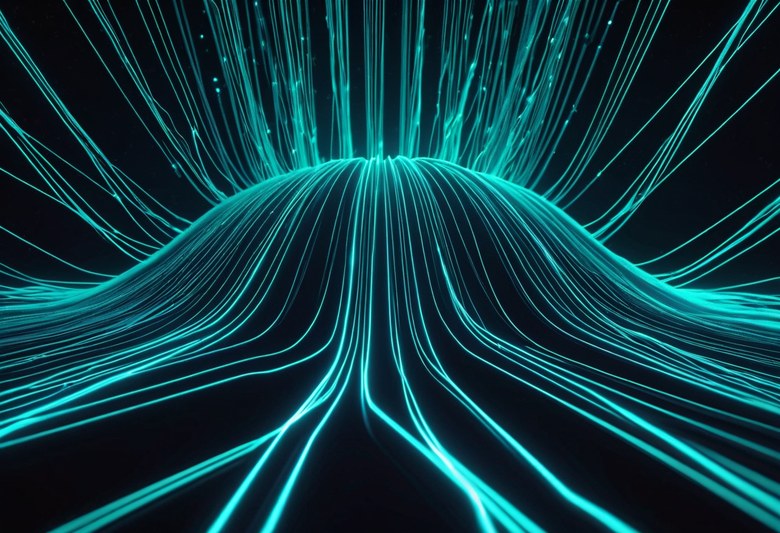 Data streams flowing through network cables