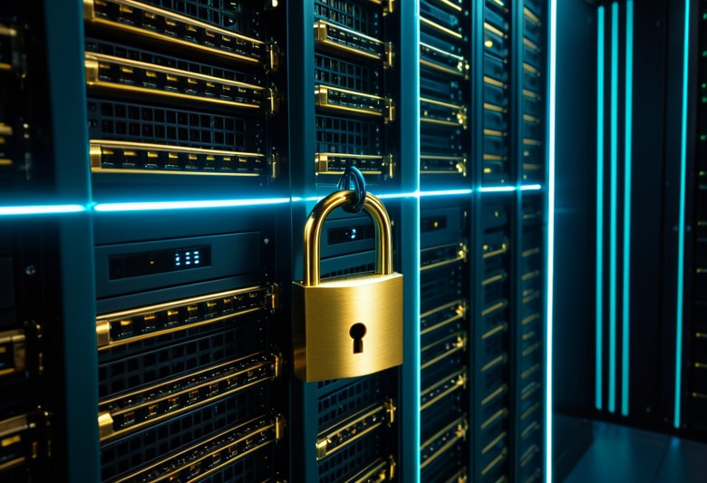 Server rack with TLS certificate visualization